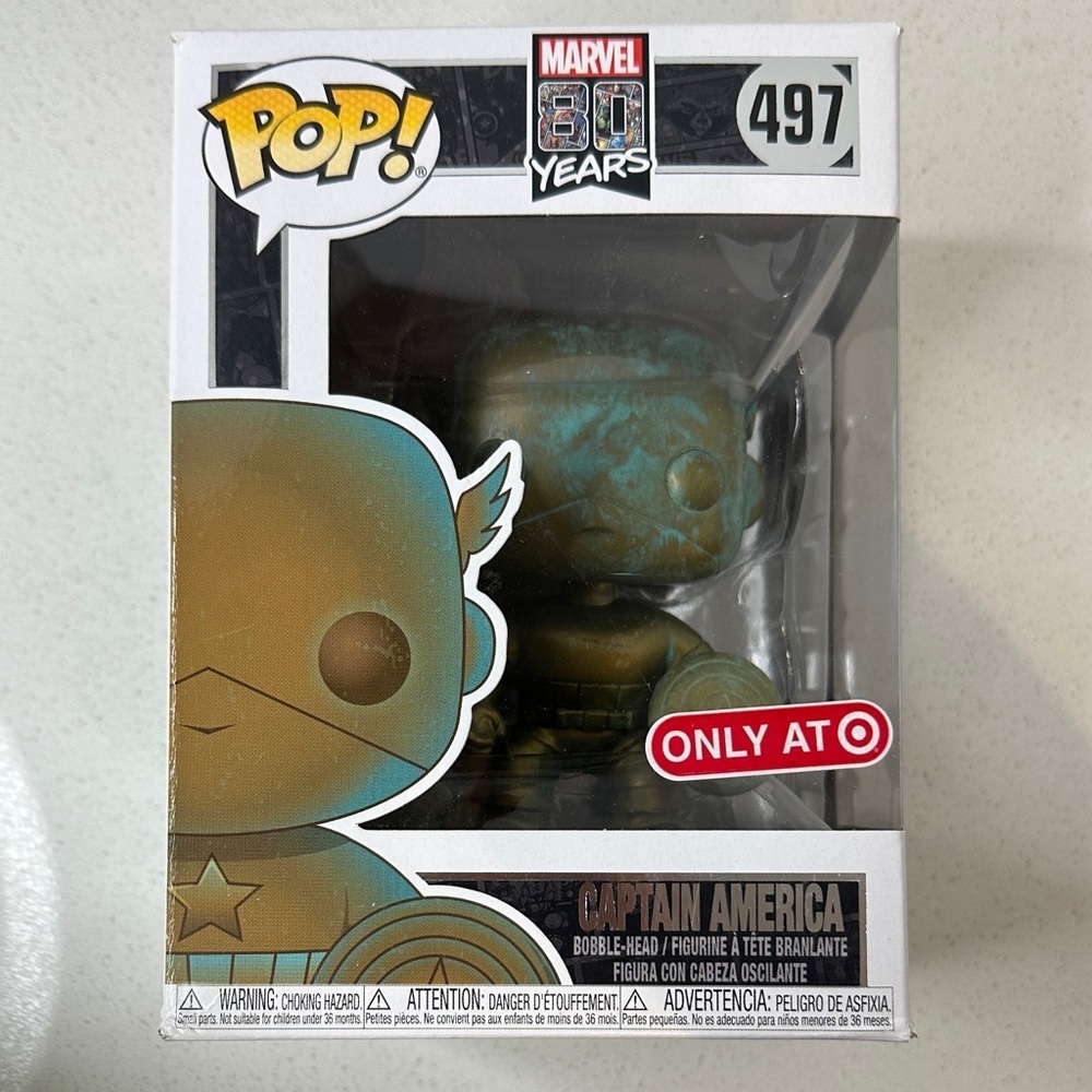 Funko Pop Captain America #497 Marvel 80 Years Patina Target Exclusive